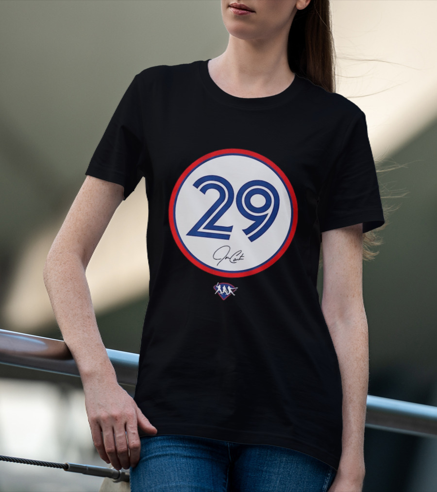 Joe Carter 29 Autograph Toronto Blue Jays Baseball T-Shirt