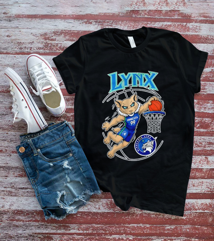 Minnesota Lynx 99 Cartoon Dunking Basketball Player T-Shirt