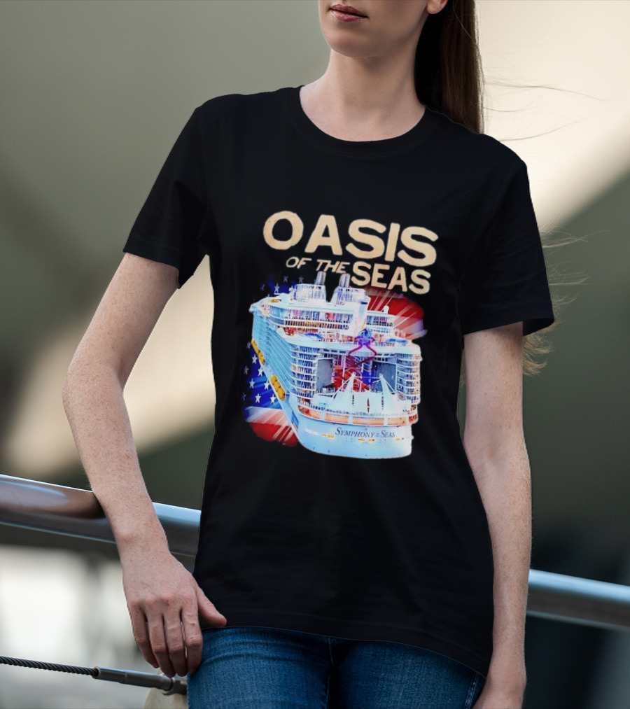 Oasis Of The Seas Symphony Cruise Ship American Flag T-Shirt