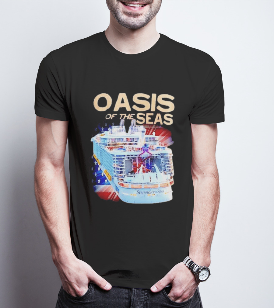 Oasis Of The Seas Symphony Cruise Ship American Flag T-Shirt