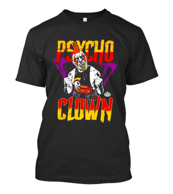 Psycho Clown Masked Luchador AAA Orange Mohawk Distressed T-Shirt