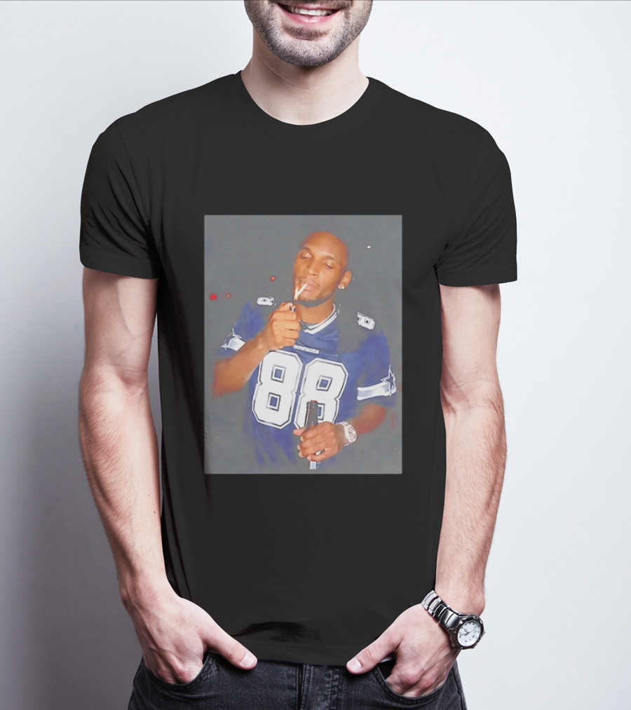 CeeDee Lamb Dallas Cowboys 88 Jersey Holding Beer Smoking T-Shirt
