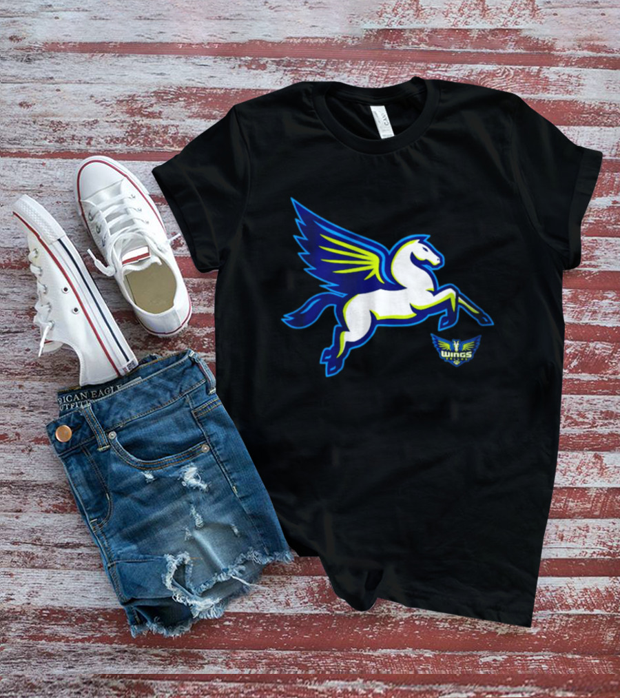 Dallas Wings Pegasus Bold Icon Blue Green T-Shirt