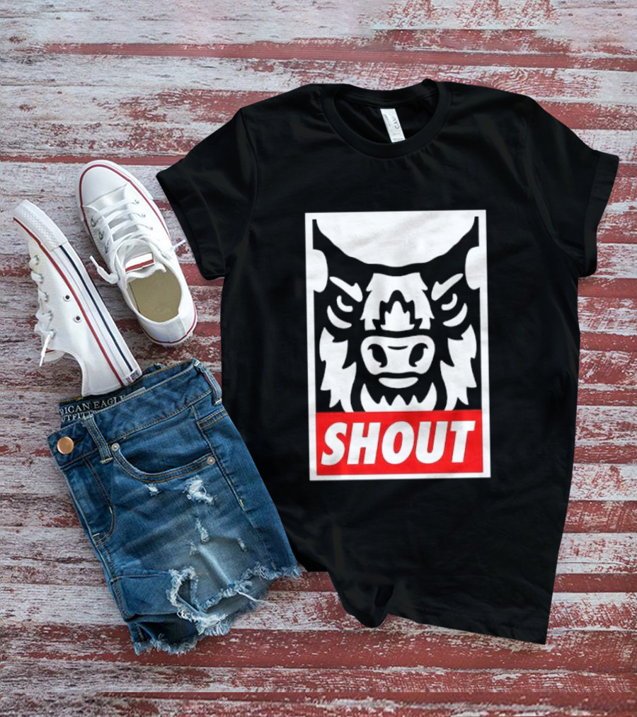 Shout Buffalo Bison Stylized Face T-Shirt