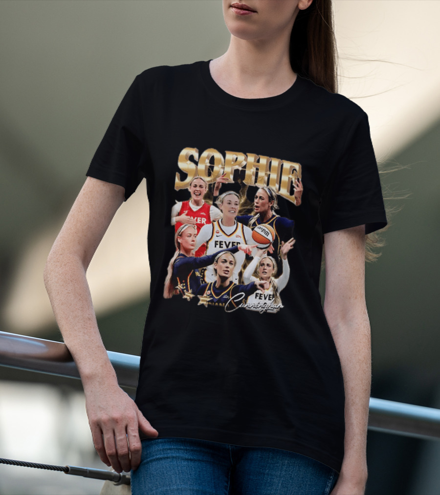 Sophie Cunningham Indiana Fever Basketball Star Collage T-Shirt