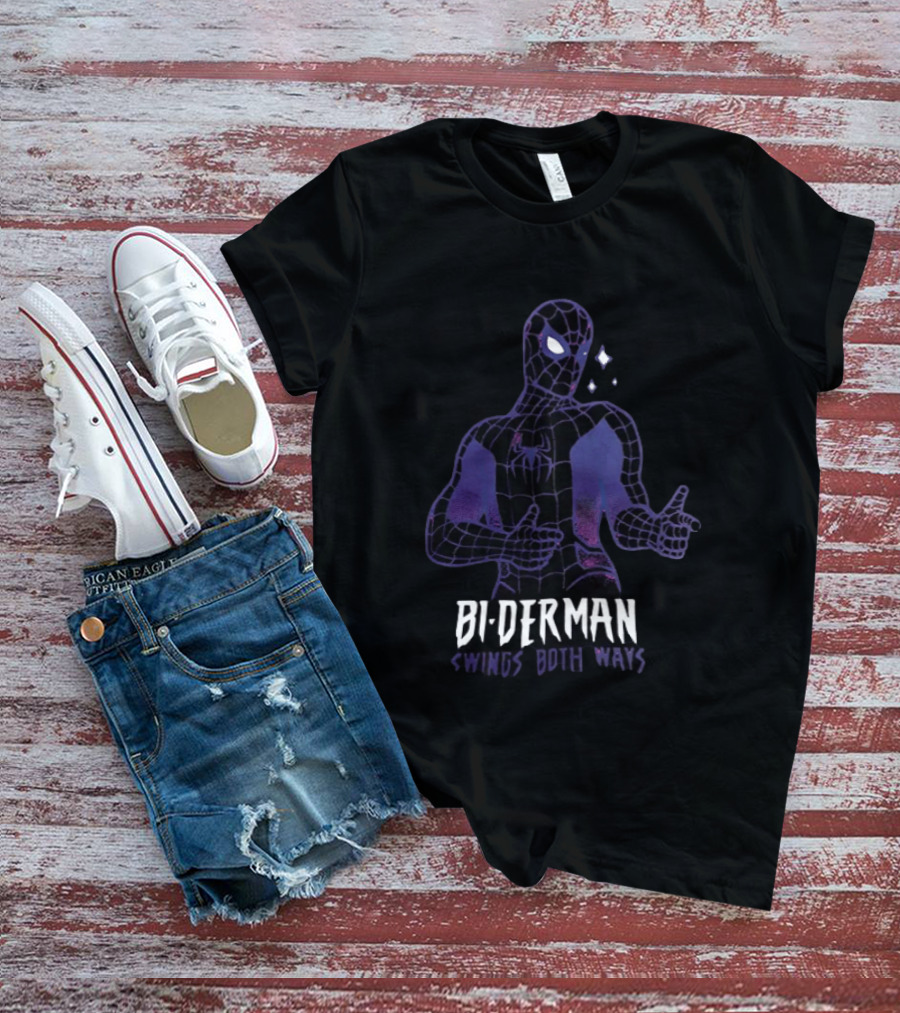 Bi Derman Swings Both Ways Spider Man T-Shirt