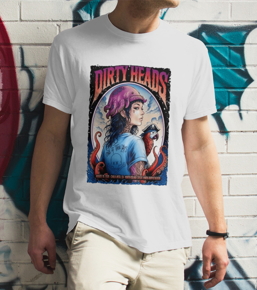 Dirty Heads One Of Those Days Pirate Octopus North Island Credit Union Amphitheatre Chula Vista CA Aug 19 2026 T-Shirt
