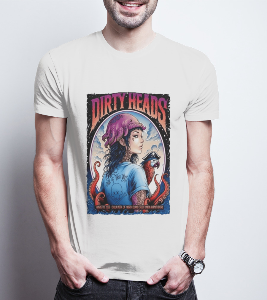 Dirty Heads One Of Those Days Pirate Octopus North Island Credit Union Amphitheatre Chula Vista CA Aug 19 2026 T-Shirt