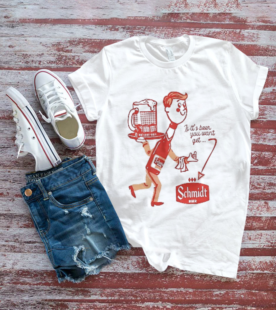 Schmidt Beer Retro Cartoon Character With T-Shirt