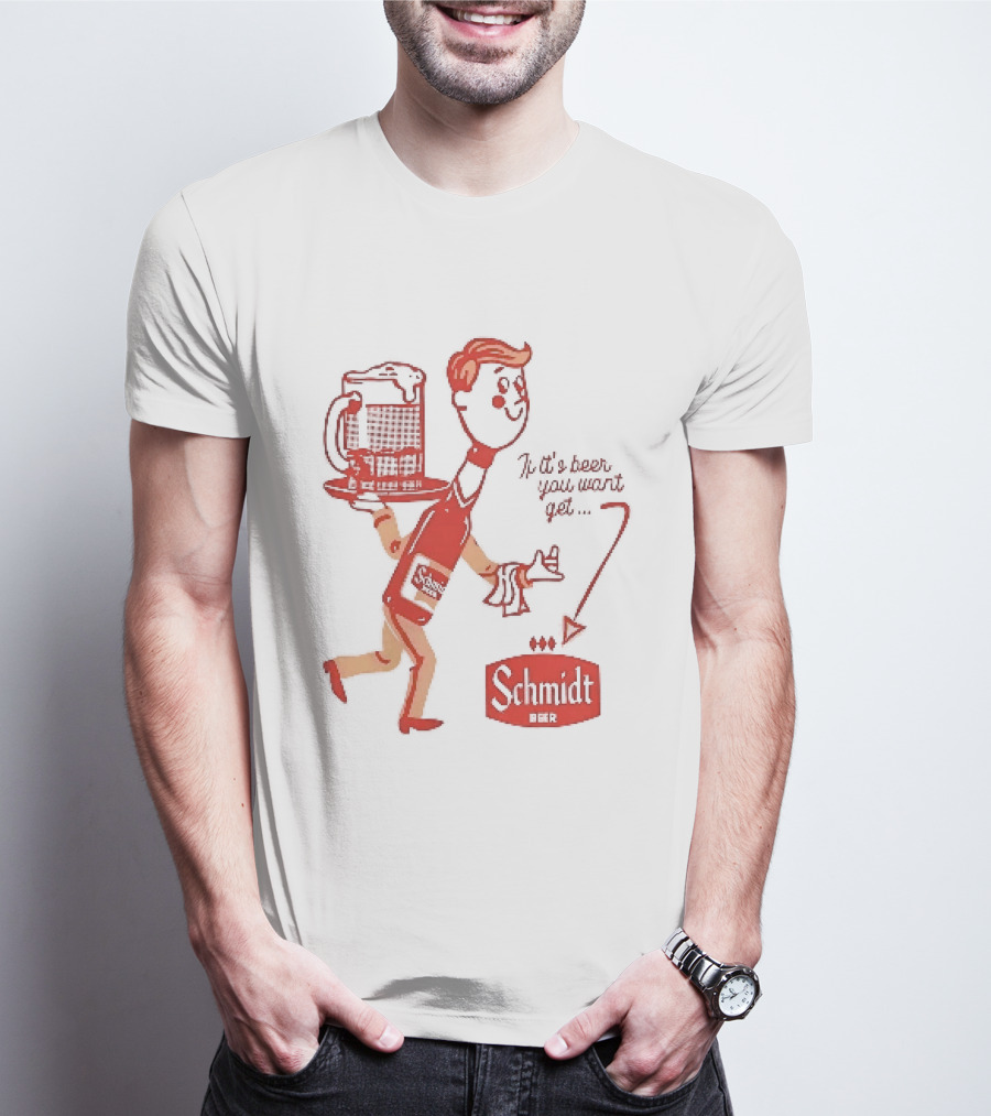 Schmidt Beer Retro Cartoon Character With T-Shirt