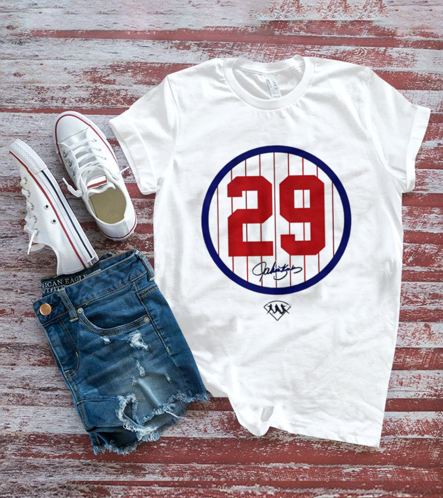 John Kruk 29 Red Pinstripe Circle Patch Baseball Diamond T-Shirt