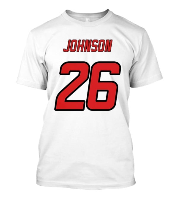Johnson 26 Red Athletic Jersey Number Sports T-Shirt
