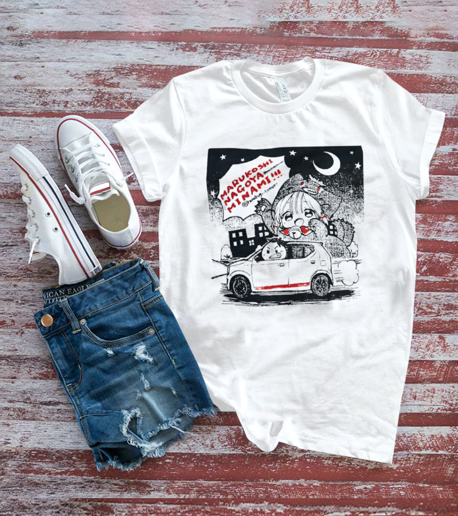 Marukoshi Nagoya Minami Kanakoji Tomori Angry Driver Hatchback Car Manga Style Night Scene T-Shirt