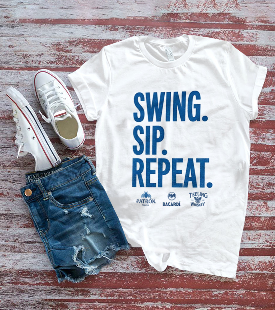 Swing Sip Repeat Patron Bacardi Teeling Whiskey T-Shirt
