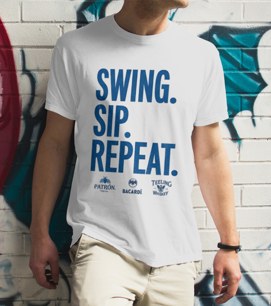 Swing Sip Repeat Patron Bacardi Teeling Whiskey T-Shirt