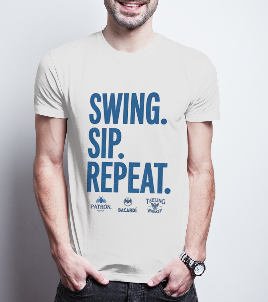 Swing Sip Repeat Patron Bacardi Teeling Whiskey T-Shirt