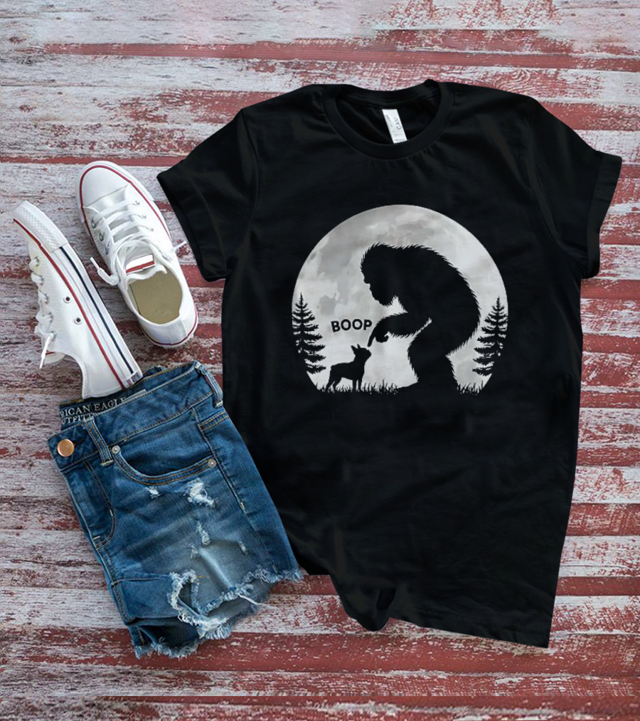 Bigfoot Boop Moonlight Boston Terrier T-Shirt