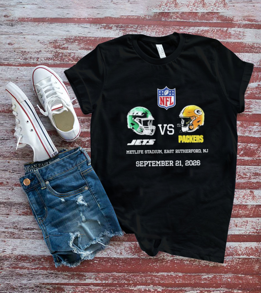 Green Bay Packers Vs New York Jets MetLife Stadium September 21 2026 NFL Matchup T-Shirt