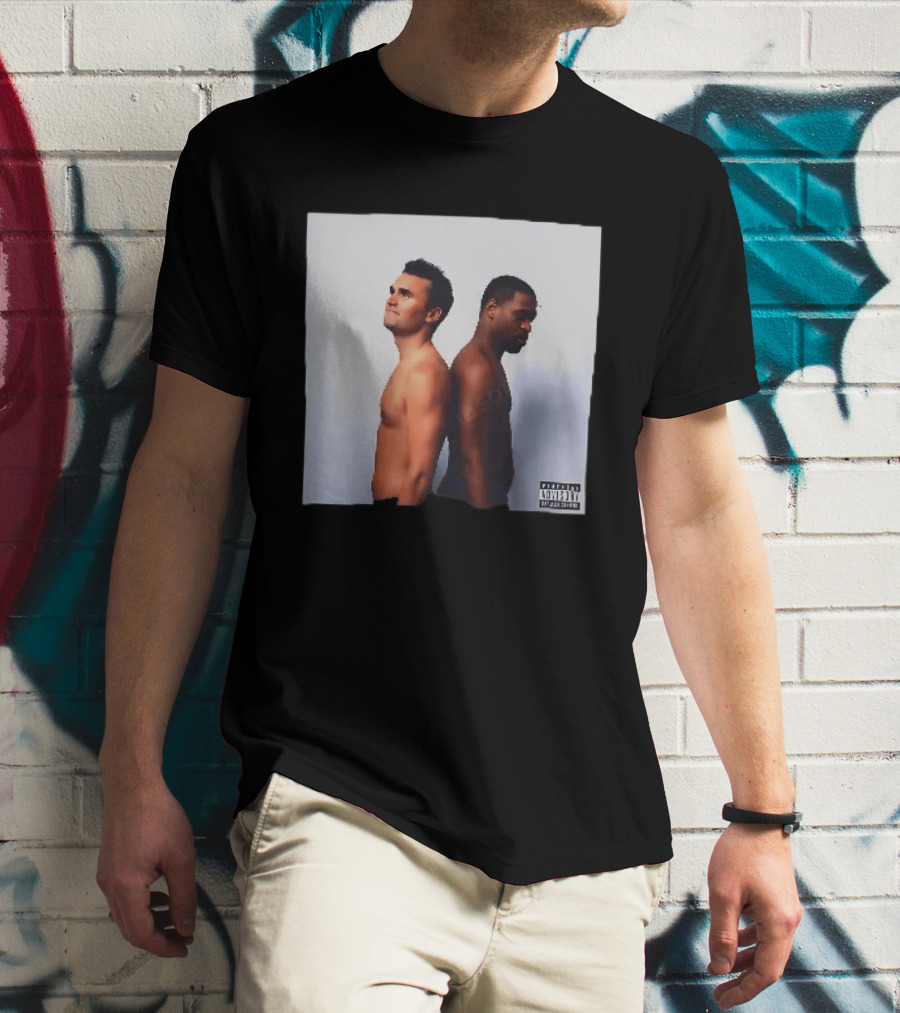 Kirk X Floyd Parental Advisory Album Cover Featuring Two Men Back To Back T-Shirt