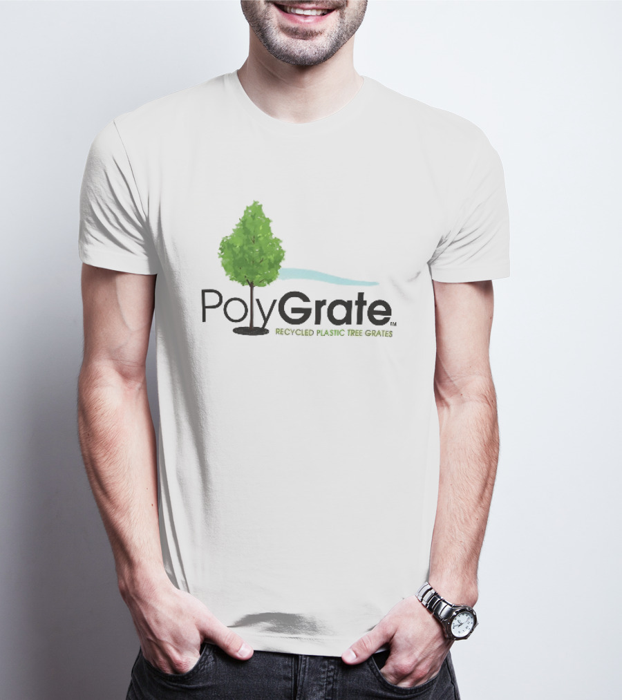PolyGrate Recycled Plastic Tree Grates Green Foliage Blue Wave T-Shirt
