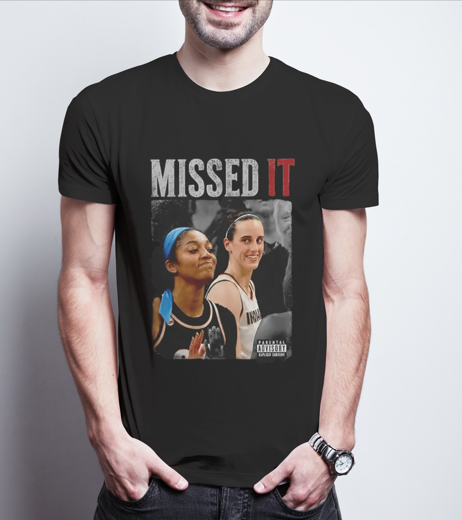 Caitlin Clark Angel Reese Missed It Parental Advisory Viral Basketball Meme T-Shirt