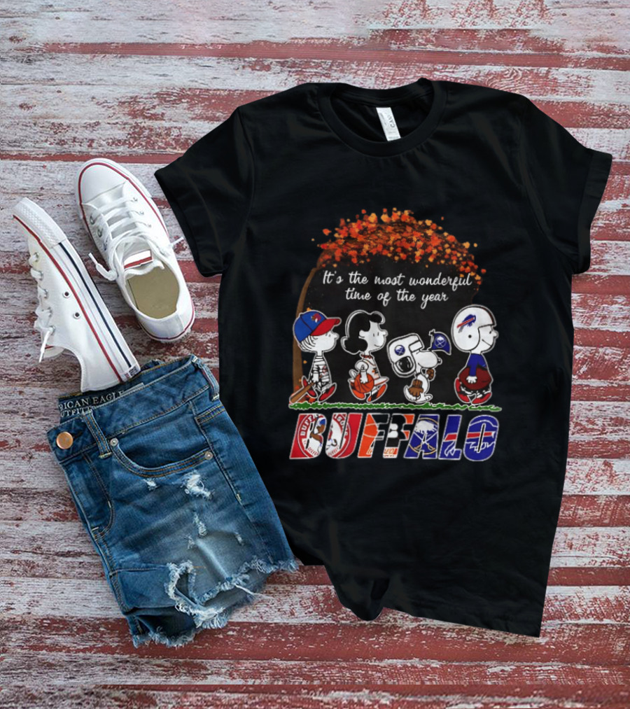 It's The Most Wonderful Time Of The Year Peanuts Buffalo Football Season T-Shirt