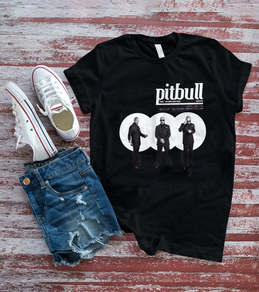 Pitbull Mr Worldwide 2026 Jiffy Lube Live Bristow VA August 19 Concert Event T-Shirt