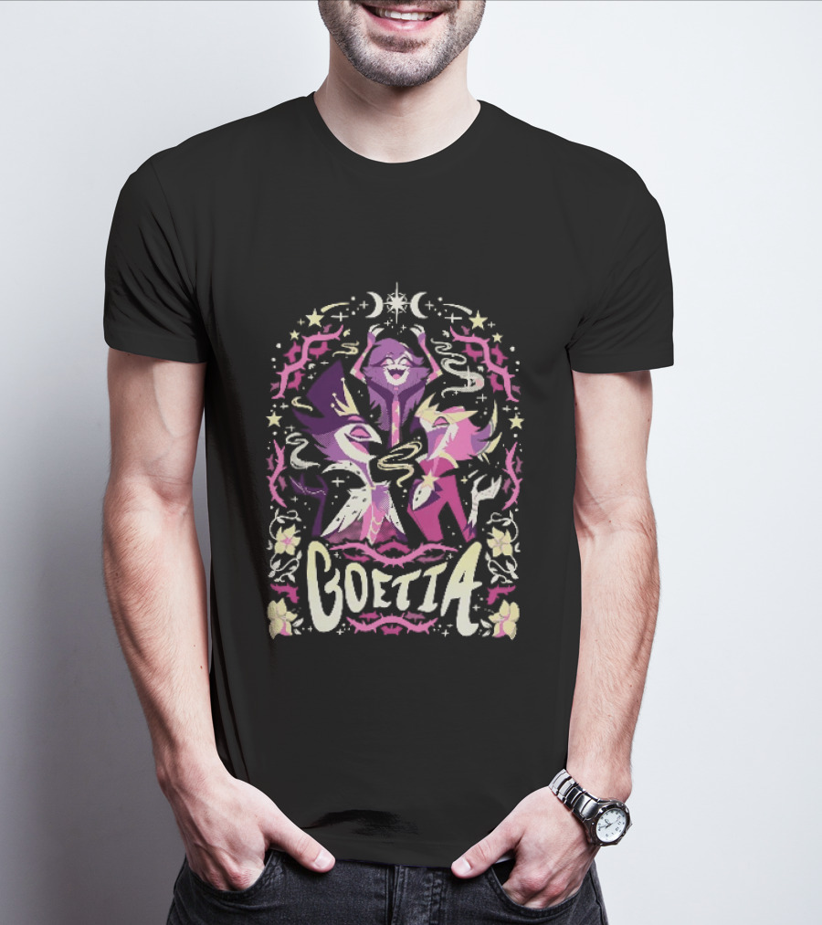 Spindlehorse Goetia Characters Celestial Motif And Crescent Moons T-Shirt