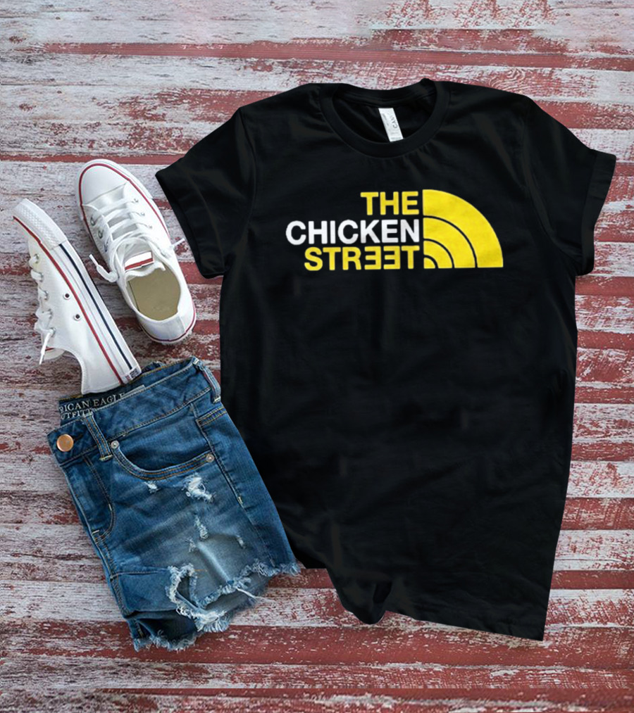 The Chicken Street Block Text Bold Yellow And White Circular T-Shirt
