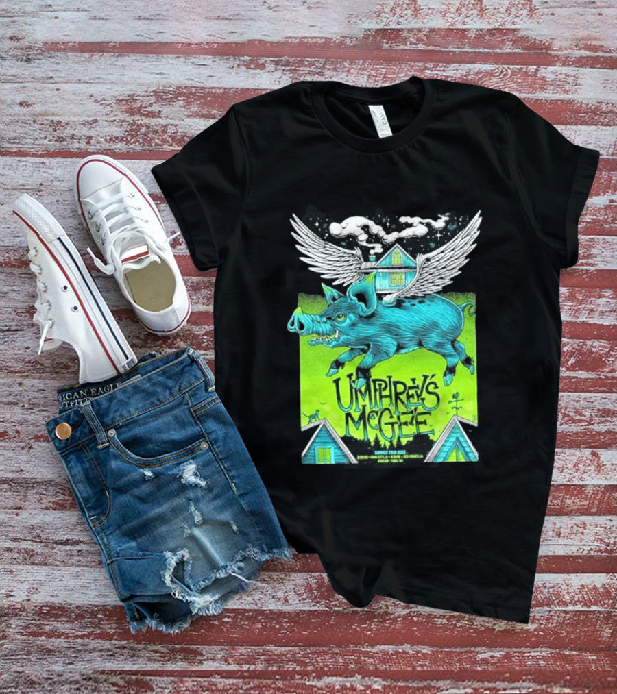 Umphrey's McGee Winged Pig Summer Tour 2026 Iowa City Des Moines Yuba T-Shirt