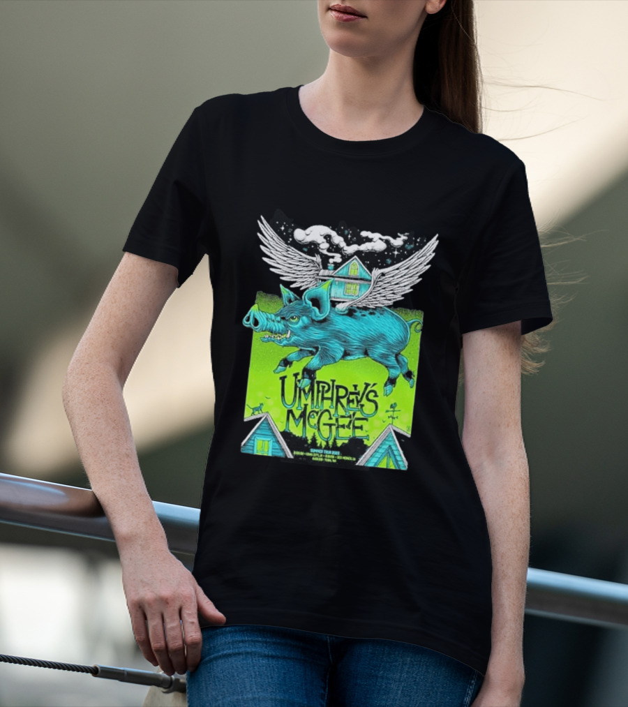 Umphrey's McGee Winged Pig Summer Tour 2026 Iowa City Des Moines Yuba T-Shirt