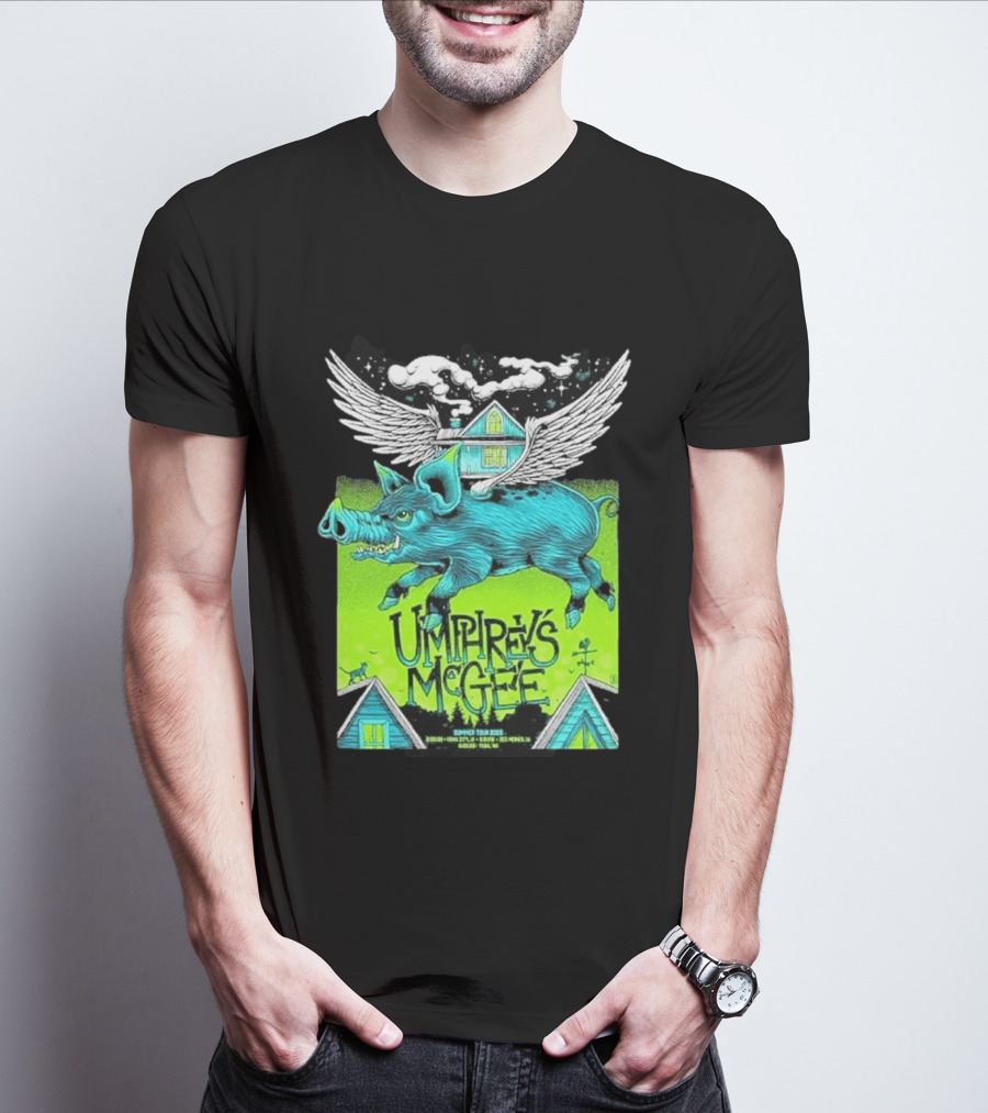 Umphrey's McGee Winged Pig Summer Tour 2026 Iowa City Des Moines Yuba T-Shirt