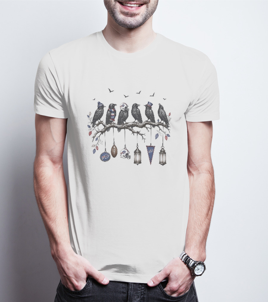 Buffalo Bills And Ravens Perched With Football T-Shirt