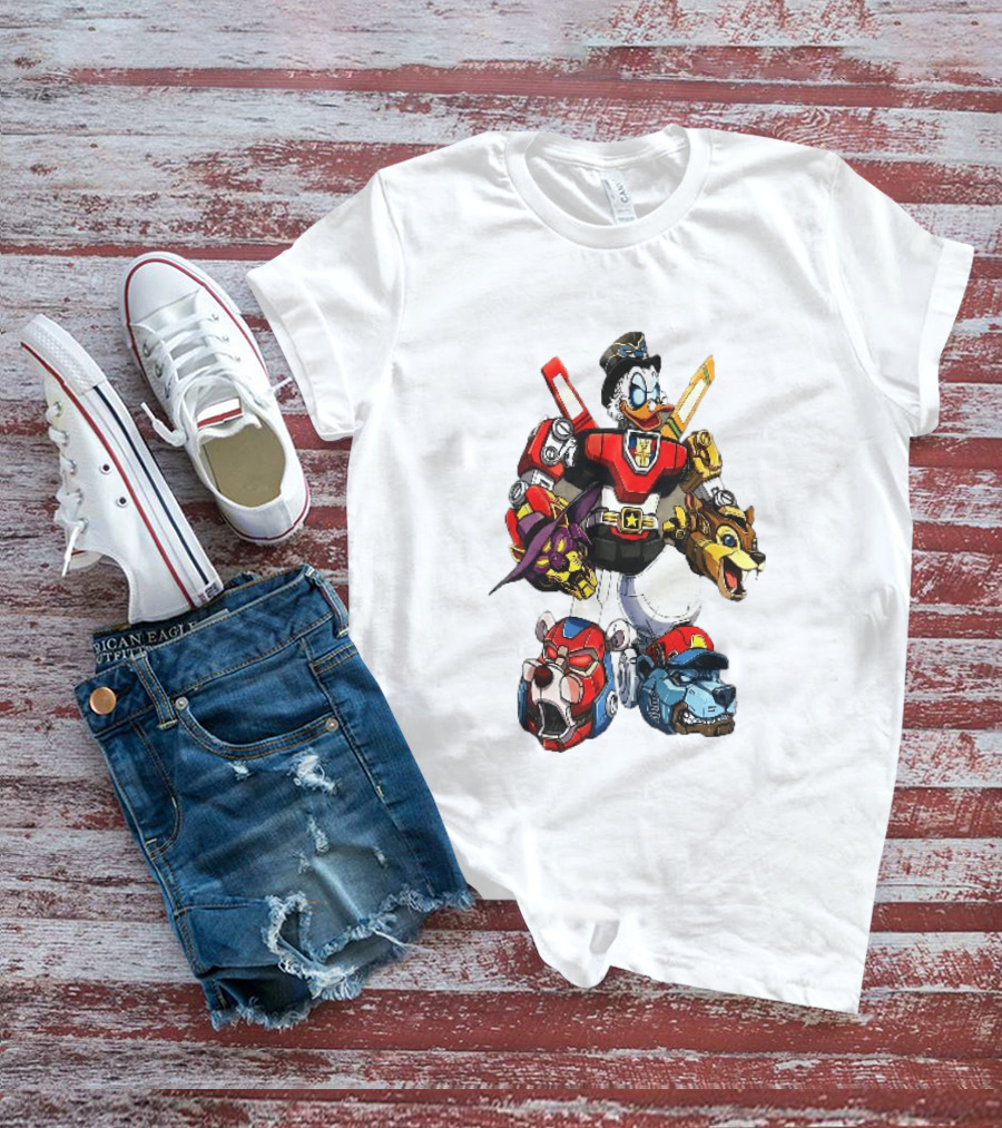 Cartoon Duck Mecha Robot Animal Armor Combination With Animal Heads T-Shirt