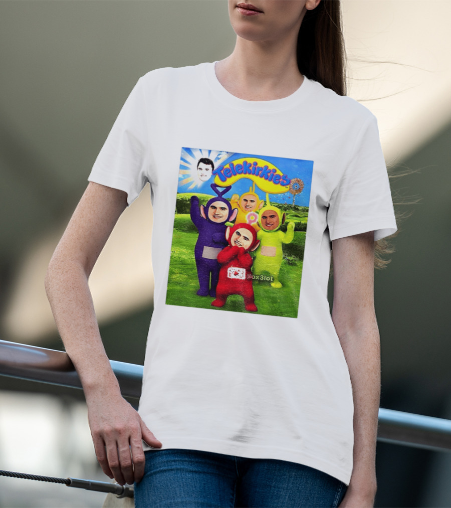 Charlie Kirk Telekirkies Meme Teletubbies Parody Face Swap T-Shirt