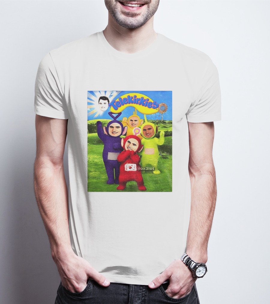 Charlie Kirk Telekirkies Meme Teletubbies Parody Face Swap T-Shirt