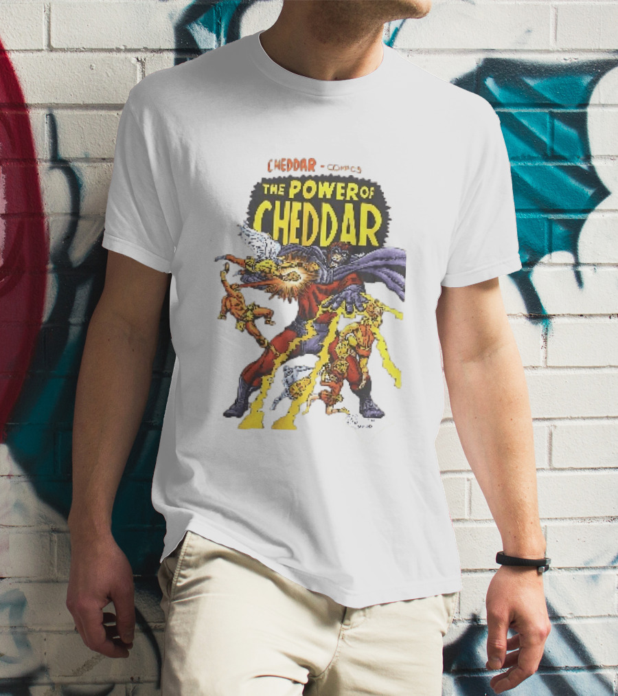 Cheddar Comics The Power Of Cheddar X Men Parody Superhero T-Shirt