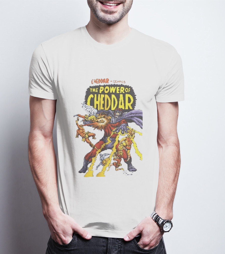 Cheddar Comics The Power Of Cheddar X Men Parody Superhero T-Shirt