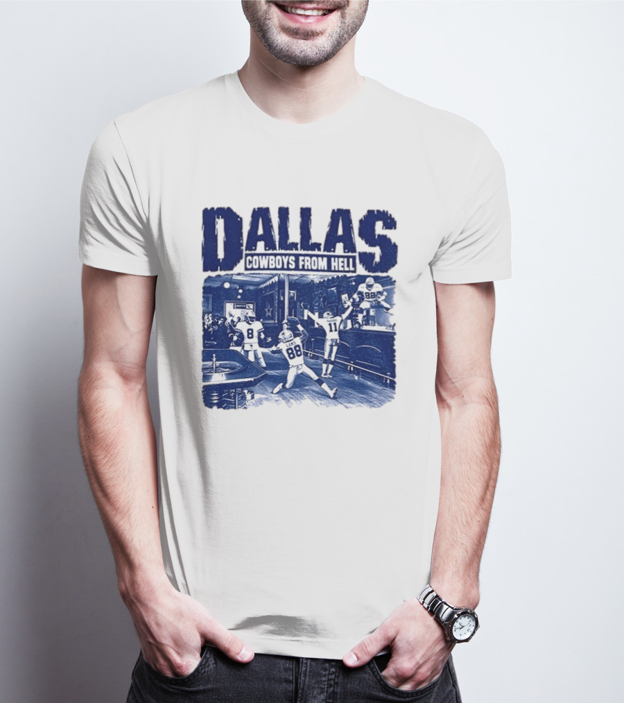 Dallas Cowboys From Hell Football Bar Scene T-Shirt