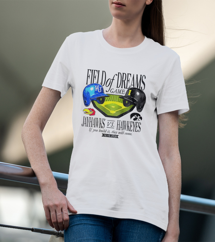 Field Of Dreams Game Kansas Jayhawks Vs Iowa Hawkeyes 10.10.2026 T-Shirt