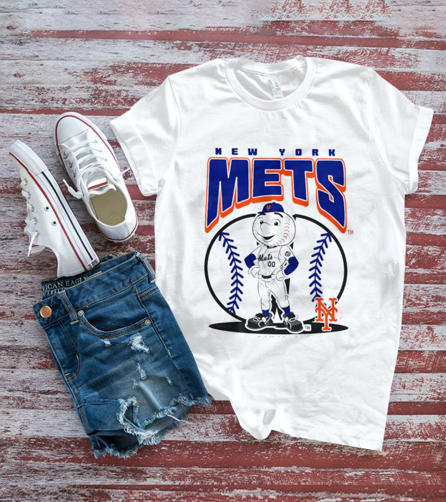 New York Mets Mr. Met Baseball 2026 Mania MLB Team Spirit T-Shirt