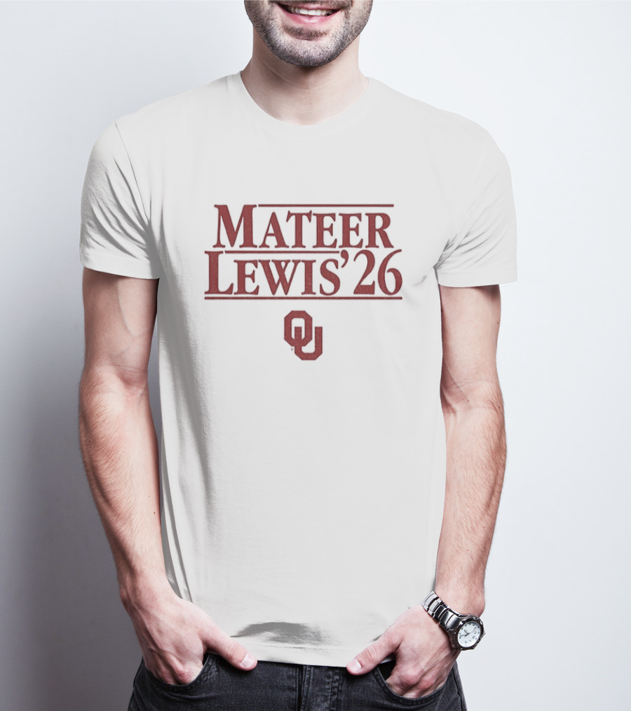 Mateer Lewis '26 OU Oklahoma Football T-Shirt