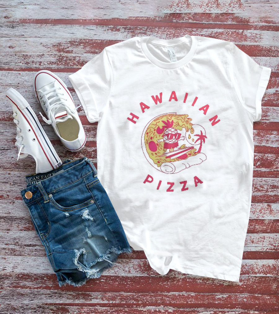 Hawaiian Pizza Surfing Pineapple Fun Adventure T-Shirt