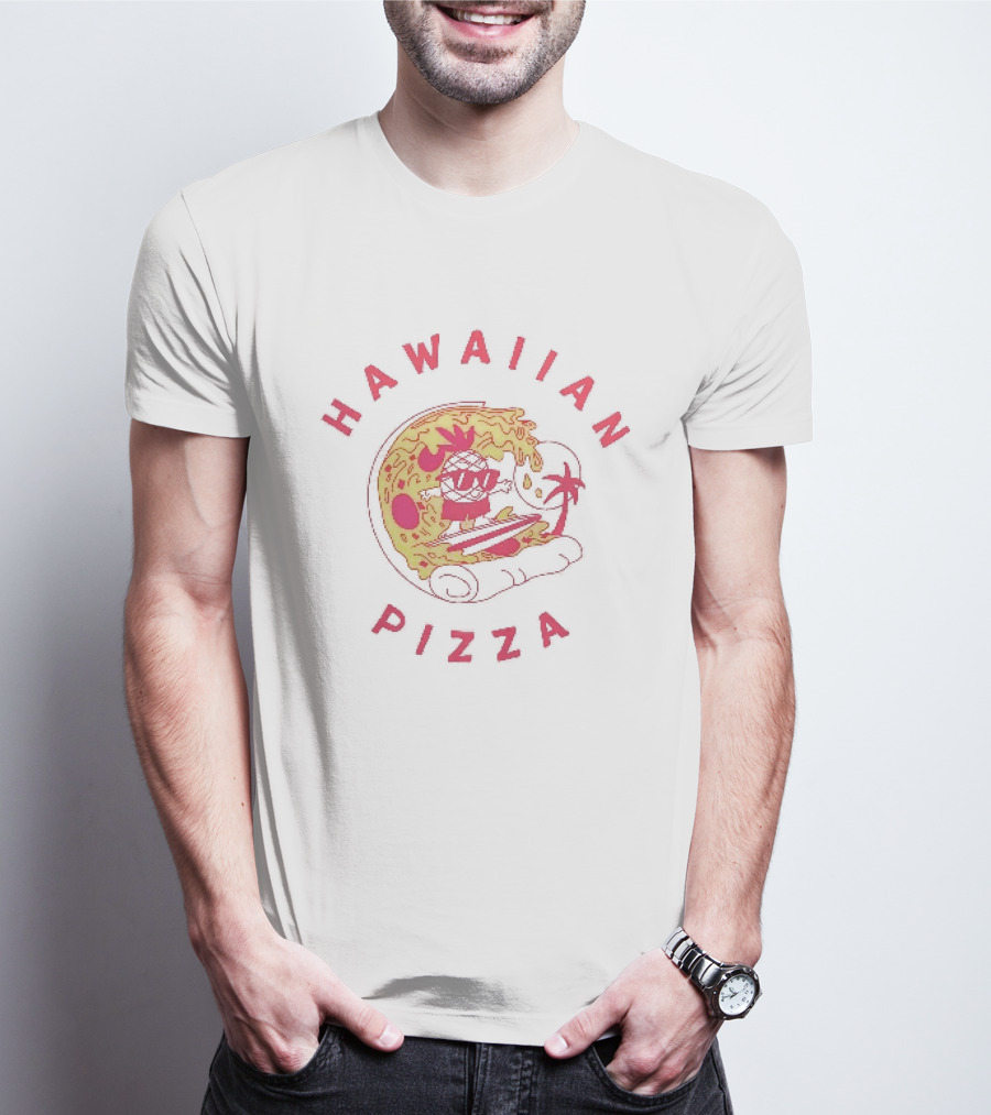 Hawaiian Pizza Surfing Pineapple Fun Adventure T-Shirt
