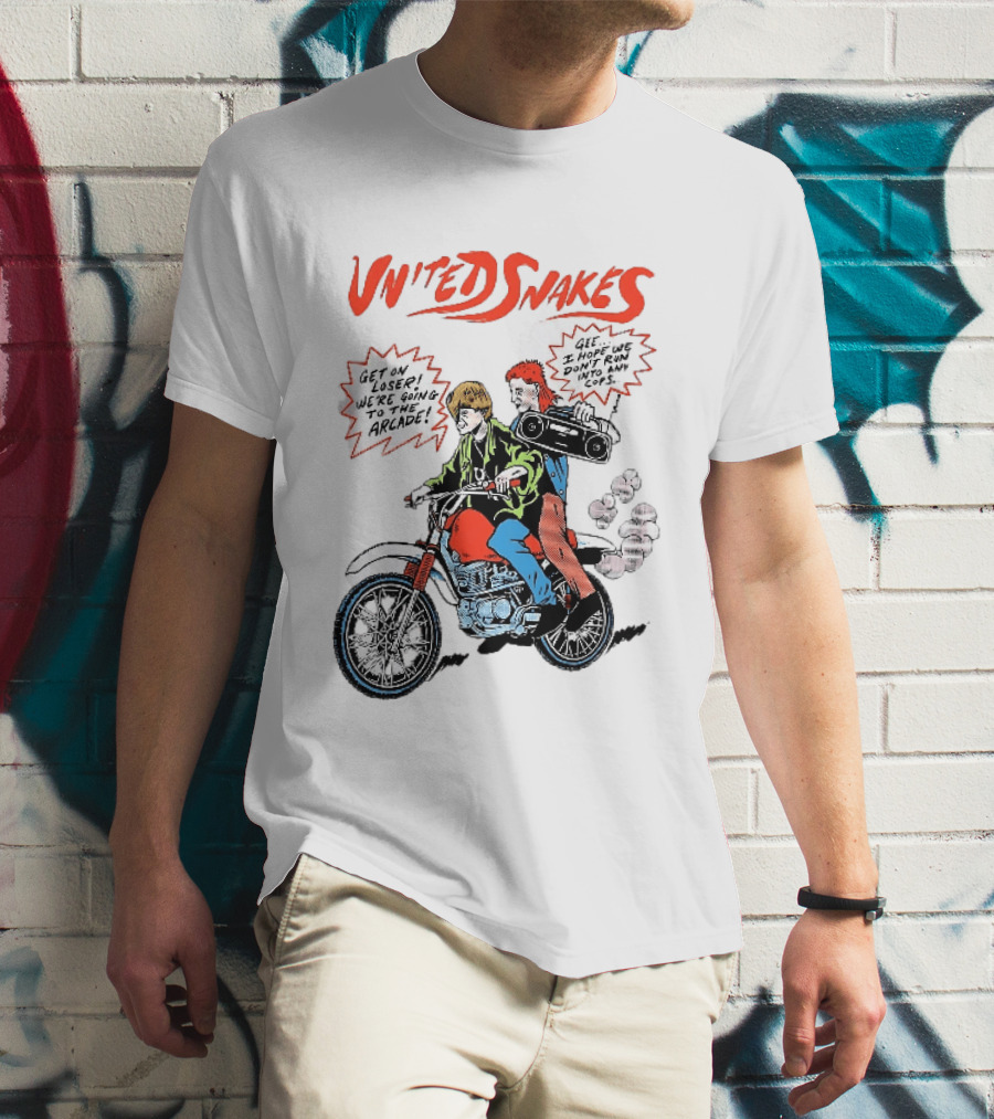 United Snakes Get On Loser We're Going To The Arcade Motorcycle Adventure T-Shirt