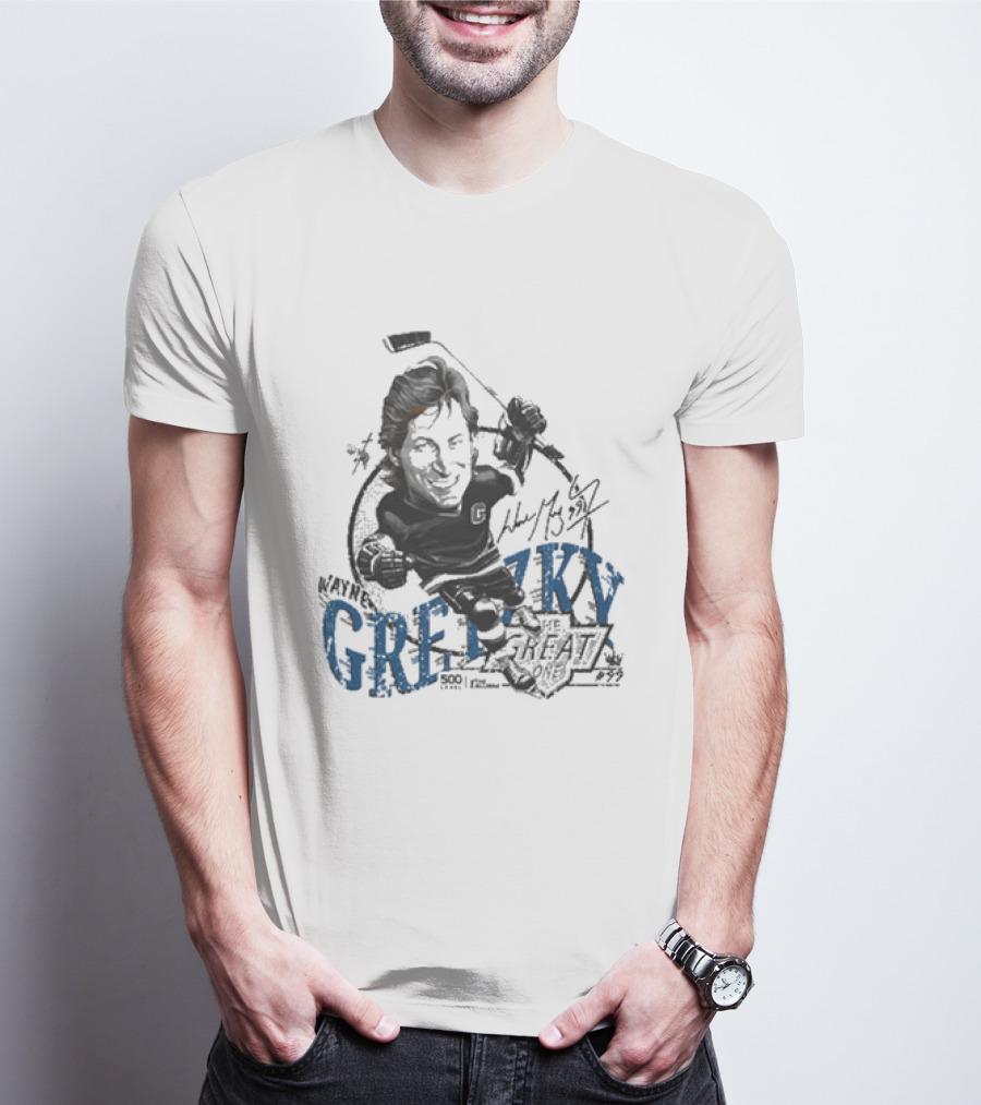 Wayne Gretzky Los Angeles Kings Bruce Stark Collection Wave 99 Hockey 1992 Edition T-Shirt