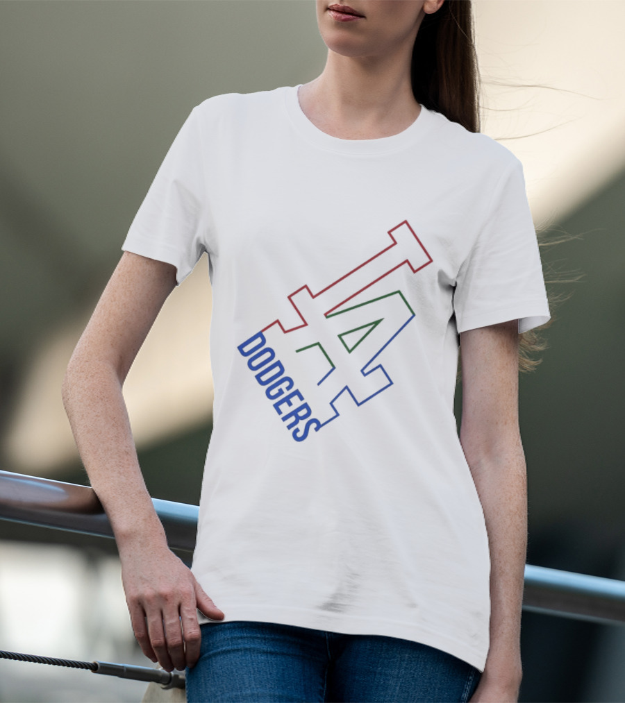 Los Angeles Dodgers White Collar LA T-Shirt