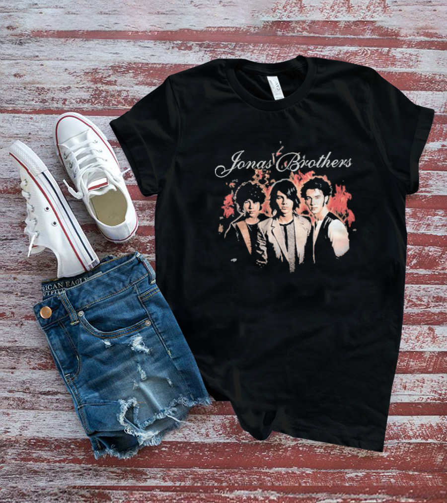 Jonas Brothers Burning Up All Over Again Tour 2026 Throwback Photo T-Shirt