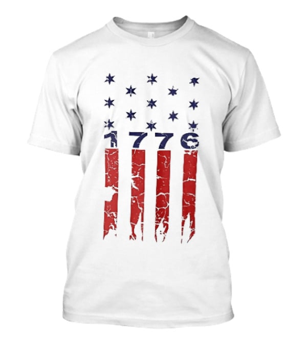 1776 Distressed American Flag Stars Stripes Patriotic T-Shirt