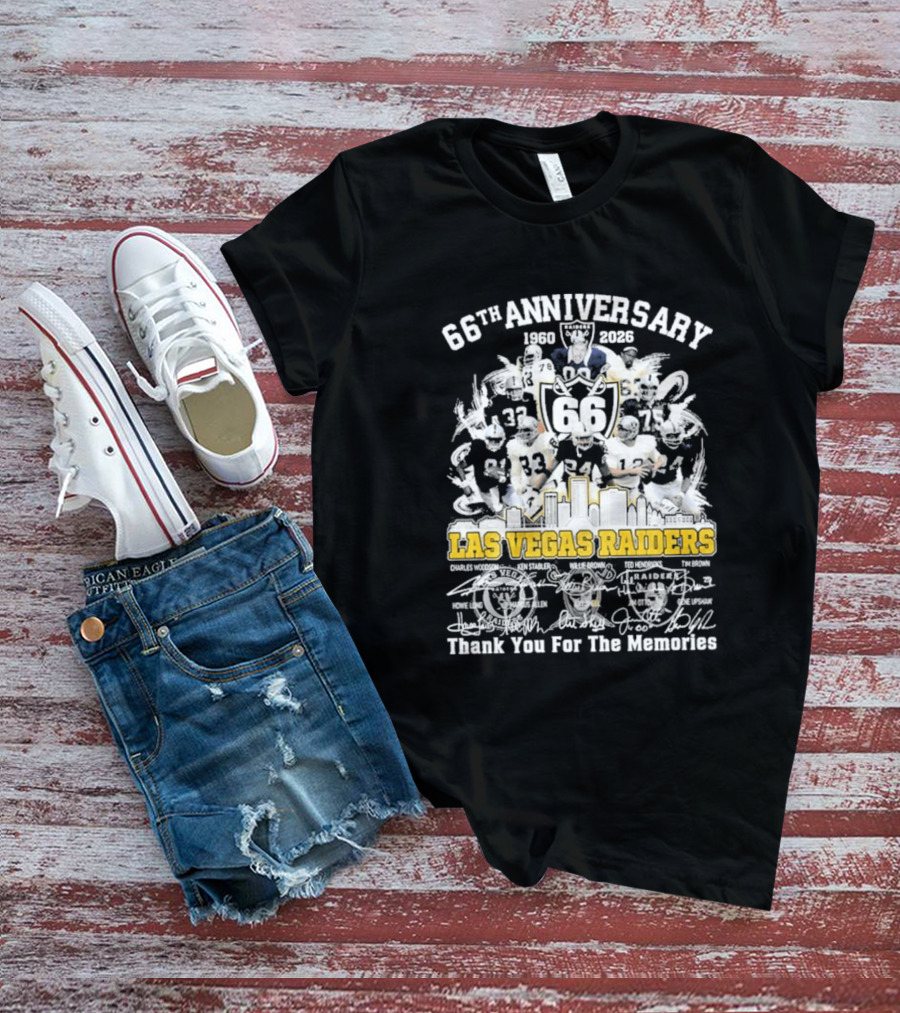 Las Vegas Raiders 66th Anniversary 1960 2026 Thank You For The Memories Celebration T-Shirt